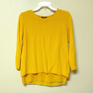 Zara Yellow 3/4 sleeve top
